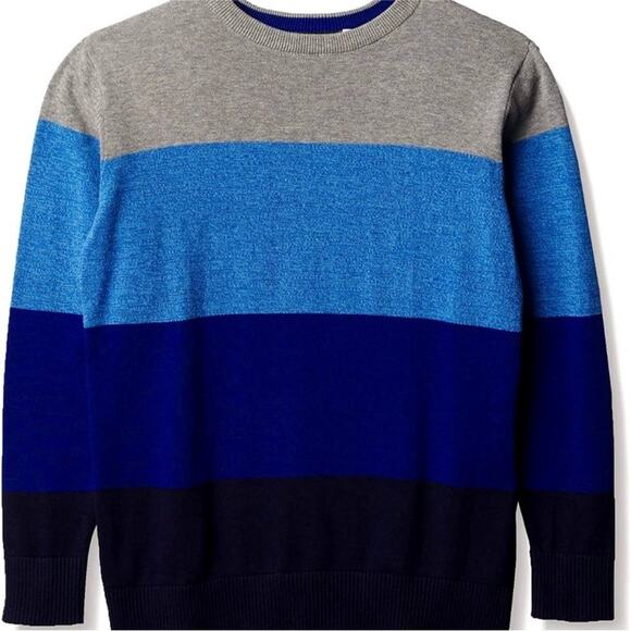 The Children's Place Other - The Children's Place XS (4) Crewneck Blue/Gray Colorblock Pullover Sweater NWOT